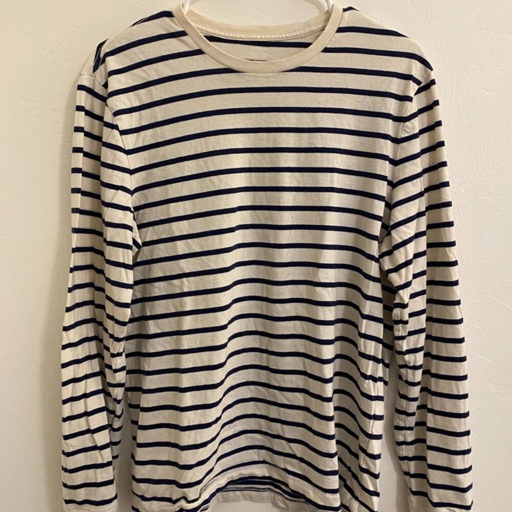 J Crew Men's Striped Long Sleeve Shirt